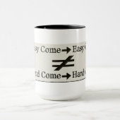 Design über einfache Arbeit und harte Arbeitsbezie Tasse (Zentrum)