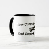 Design über einfache Arbeit und harte Arbeitsbezie Tasse (Vorderseite Links)