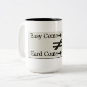 Design über einfache Arbeit und harte Arbeitsbezie Zweifarbige Tasse (Vorderseite Links)