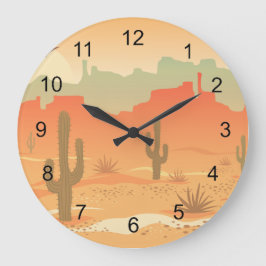 Design-Uhr der Wüstenkaktus Große Wanduhr