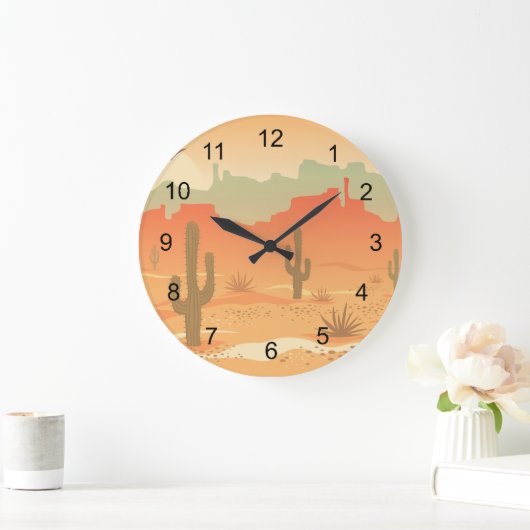 Design-Uhr der Wüstenkaktus Große Wanduhr (Zuhause)