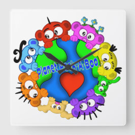 Design-Uhr für Flüchtige Blick-A-Boo-Logos Quadratische Wanduhr