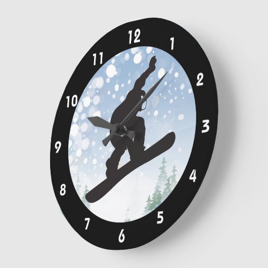 Design-Uhr für Snowboarde Große Wanduhr (Winkel)