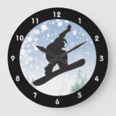 Design-Uhr für Snowboarde Große Wanduhr (Vorderseite)