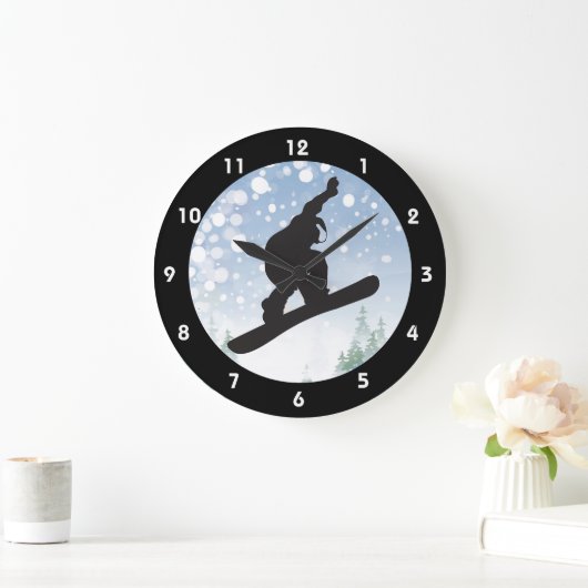 Design-Uhr für Snowboarde Große Wanduhr (Zuhause)