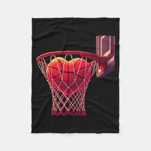 Design und Basketball Herz Sportfans Spieler Fleecedecke