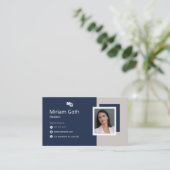 Design-Visitenkarte für das blaue und das weiße Fo Visitenkarte (Stehend Vorderseite)