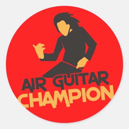 Design von Air Guitar Champion Runder Aufkleber (Vorderseite)