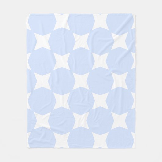 Design von Baby Blue Pastel & White Star Fleecedecke (Vorderseite)