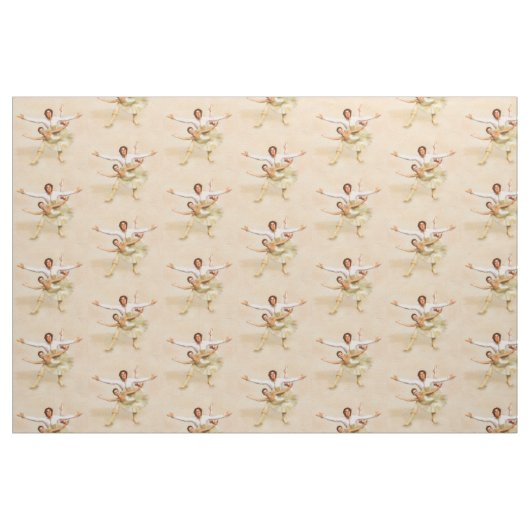 Design von Ballet Theme Pfirsichtänzern Stoff (Fat Quarter (45,7 x 55,9 cm))