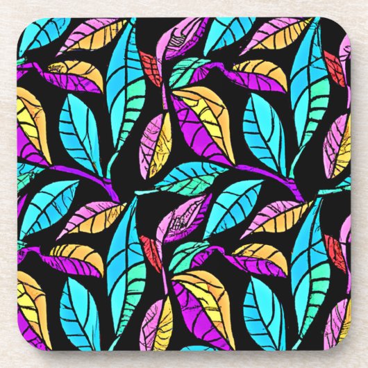 Design von Blätter aus festem Glas Getränkeuntersetzer (Vorderseite)