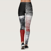 Design von Blöcken mit schwarzem und rotem Stein Leggings (Rückseite)