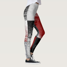 Design von Blöcken mit schwarzem und rotem Stein Leggings