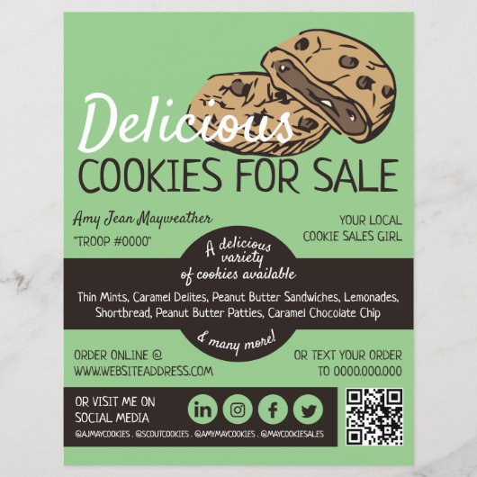 Design von Cookies, Bereitstellung von Werbemittel Flyer (Vorne)