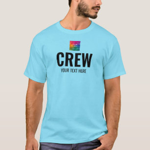 Design von Crew-Vorderseite-Logos Mens Blue Horizo T-Shirt