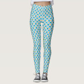 Design von Daisy Blume Muster auf Blau zum Anpasse Leggings (Vorderseite)