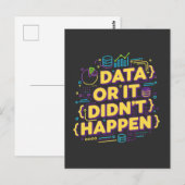 Design von Datenwissenschaften - Daten oder sie si Postkarte (Vorne/Hinten)