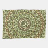 Design von Earthy Green und Brown Mandala Geschirrtuch (Horizontal)