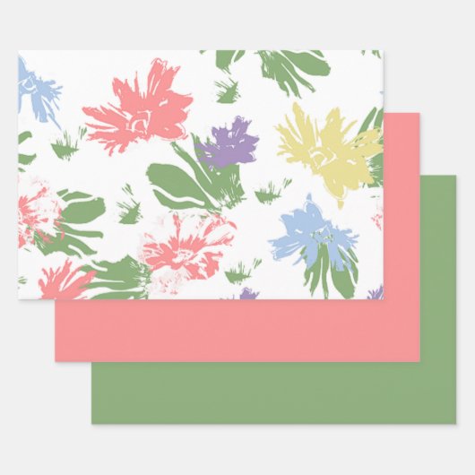 Design von Floating-Pastel-Blume Geschenkpapier Set (Set)