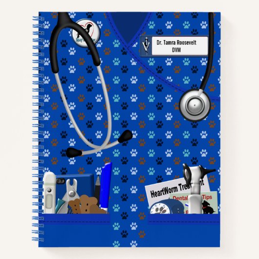 Design von Gemusterten Tierpaws Notizblock (Vorderseite)