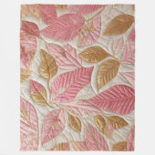 Design von gesteppten Blätter aus Gold und Rosa Fleecedecke (Vorderseite)