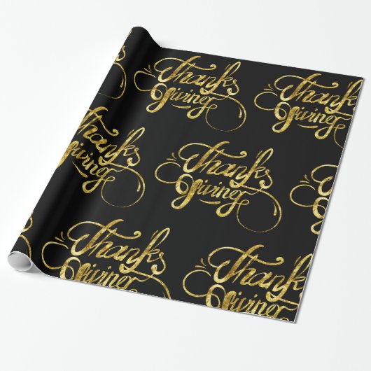 Design von Glitzer-Gold-Erntedank Geschenkpapier (Ungerollt)