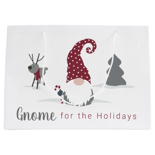Design von Gnome und Reindeer skandinavisches Tomt Große Geschenktüte (Vorderseite)
