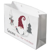 Design von Gnome und Reindeer skandinavisches Tomt Große Geschenktüte (Rückseite Schrägansicht)