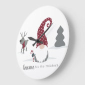 Design von Gnome und Reindeer skandinavisches Tomt Große Wanduhr (Winkel)