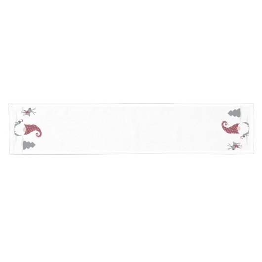 Design von Gnome und Reindeer skandinavisches Tomt Kurzer Tischläufer (Horizontal)