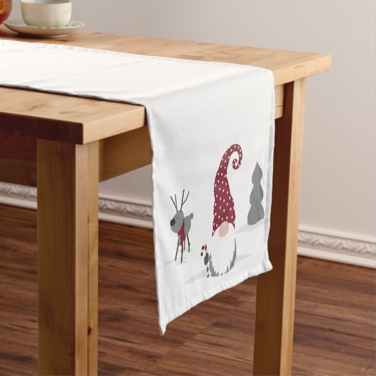 Design von Gnome und Reindeer skandinavisches Tomt Kurzer Tischläufer (Beispiel)