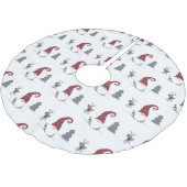 Design von Gnome und Reindeer skandinavisches Tomt Polyester Weihnachtsbaumdecke (Schrägansicht)