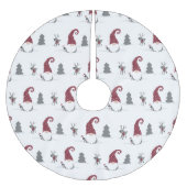 Design von Gnome und Reindeer skandinavisches Tomt Polyester Weihnachtsbaumdecke (Vorderseite)