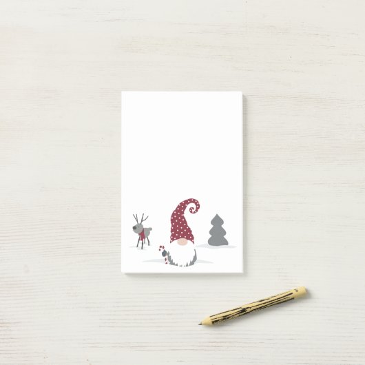 Design von Gnome und Reindeer skandinavisches Tomt Post-it Klebezettel (Auf Schreibtisch)