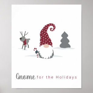 Design von Gnome und Reindeer skandinavisches Tomt Poster