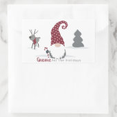 Design von Gnome und Reindeer skandinavisches Tomt Rechteckiger Aufkleber (Tasche)
