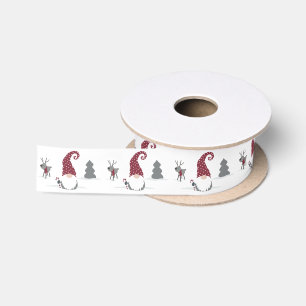 Design von Gnome und Reindeer skandinavisches Tomt Satinband