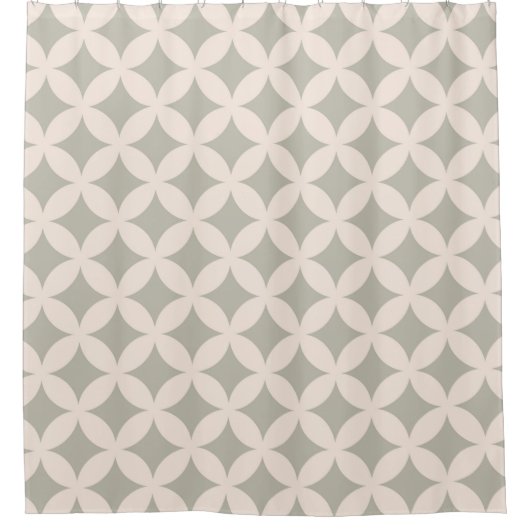 Design von Grau und Creme Geocircles Duschvorhang (Vorderseite)