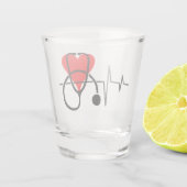 Design von Herz und Stethoscope Schnapsglas (Rückseite)