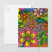 Design von Hippie-Blume Postkarte (Vorne/Hinten)