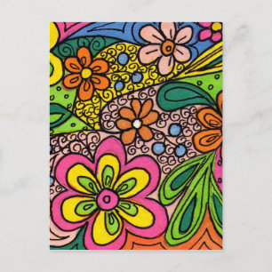 Design von Hippie-Blume Postkarte