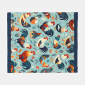Design von Hühnern und Rastern Fleecedecke (Vorderseite (Horizontal))