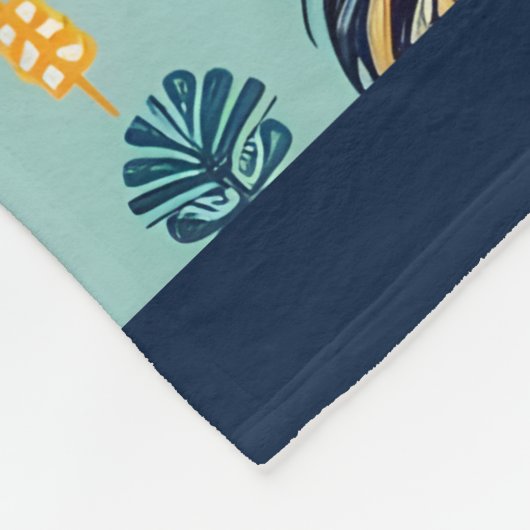 Design von Hühnern und Rastern Fleecedecke (Ecke)