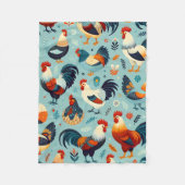 Design von Hühnern und Rastern Fleecedecke (Vorderseite)