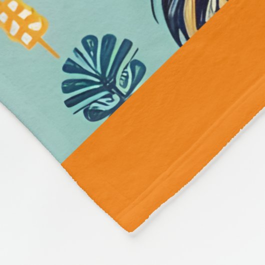 Design von Hühnern und Rastern Fleecedecke (Ecke)