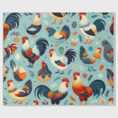 Design von Hühnern und Rastern Geschenkpapier (Flach)