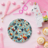 Design von Hühnern und Rastern Pappteller (Party)