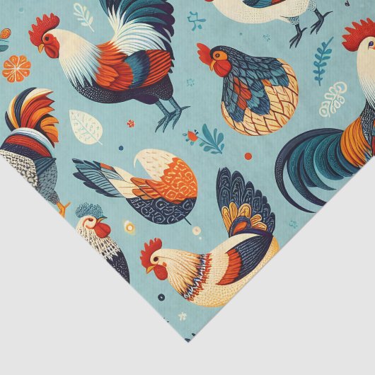 Design von Hühnern und Rastern Seidenpapier (Ausschnitt)