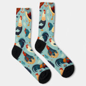 Design von Hühnern und Rastern Socken (Rechts)