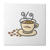 Design von Kaffeebechern und Kaffeebohnen Fliese (Vorderseite)